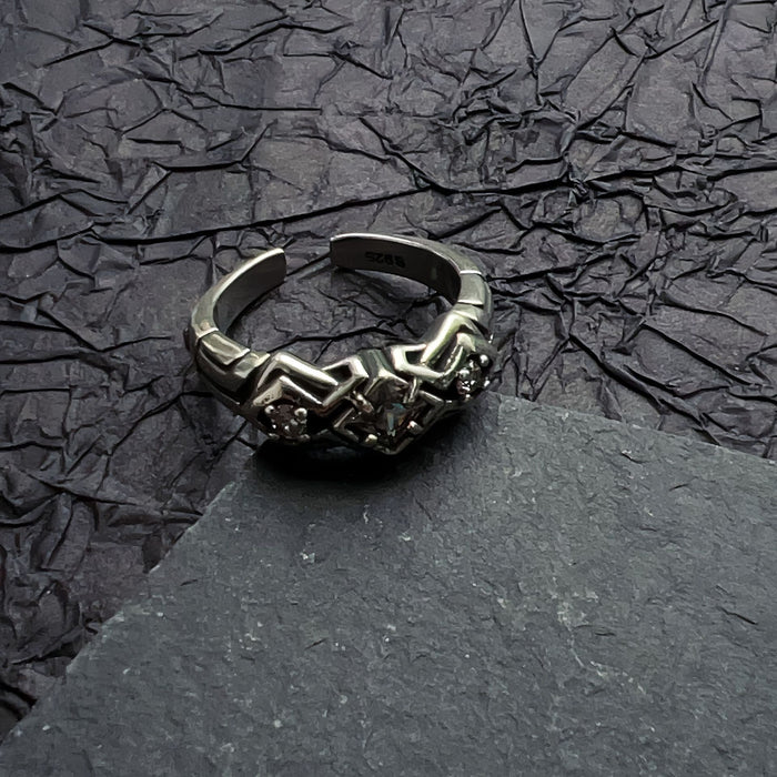 Wholesale Retro Purple Zirconia White Zirconia Ring Personalized Ring Open Zirconia Ring High End Feeling Ring