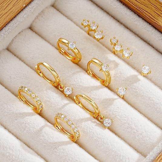 Wholesale Zircon inlaid full diamond light luxury earrings single ear set for women with diamond inlaid earrings