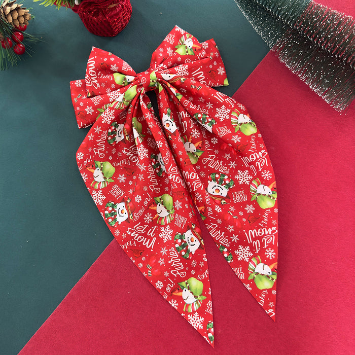 Wholesale Christmas gingerbread man bow hairpin  ribbon spring clip back of the head hairpin hair accessories