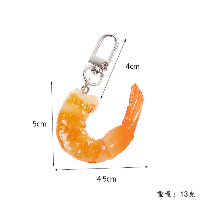 Wholesale PVC Simulated Shrimp Keychain Pendant Food Home Decor Prop MOQ≥5