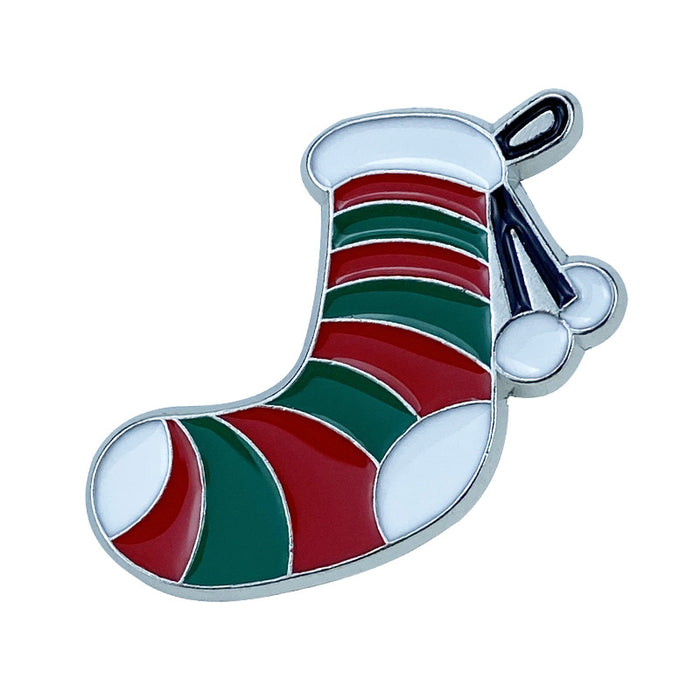 Wholesale Alloy Christmas Brooch Pin Snowman Elk Santa Tree Design Stylish Jewelry Accessory For Clothing Bags MOQ≥2