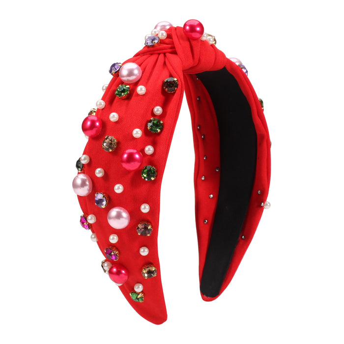 Wholesale New Style Rhinestone Pearl Valentine's Day Headband JDC-HD-Xiny008