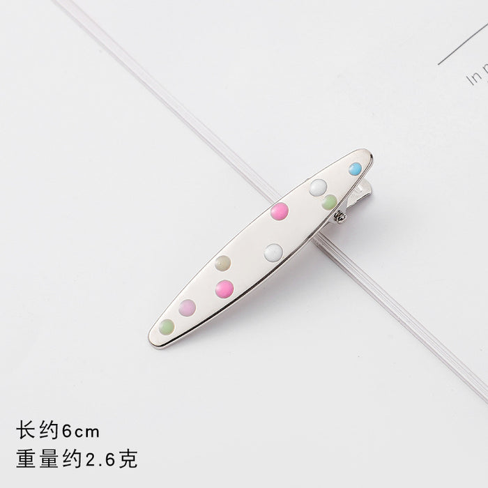 Wholesale Silver Metal Girl Hairpin New Oil Dripping Hair Accessories Cute Side Clip