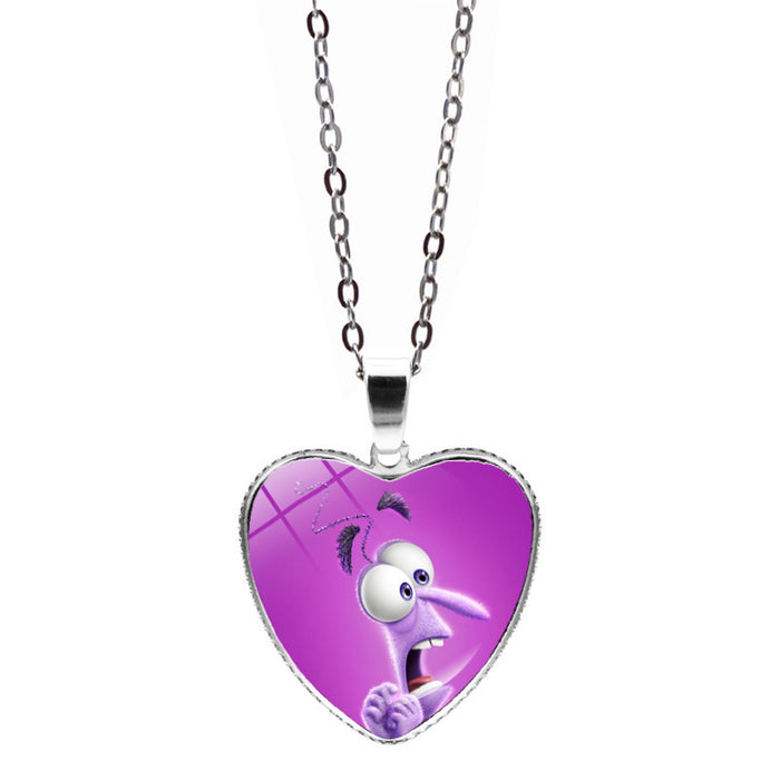 Wholesale Anime Inside Out Love Necklace Jewelry Girl Gift Inside Out 2 Heart Pendant Sweater Chain JDC-NE-JY005