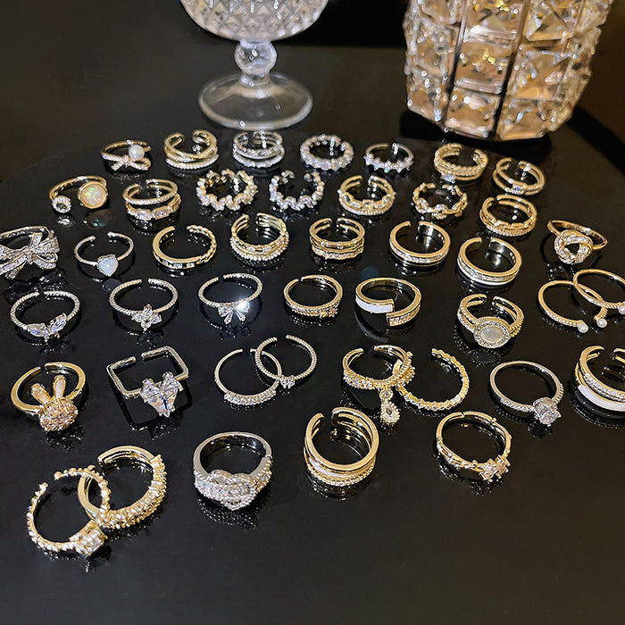 Wholesale Butterfly ring inlaid with zircon