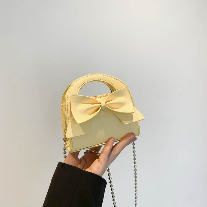 Wholesale Children's bag new fashion bow handbag niche candy color mini crossbody bag