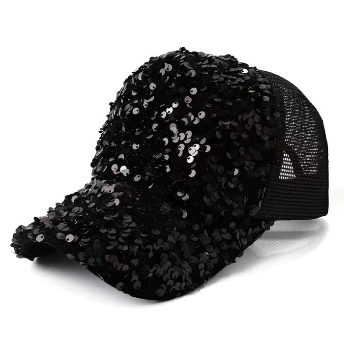 Wholesale Polyester Breathable Small Sequin Baseball Net Cap JDC-FH-XuanWei002