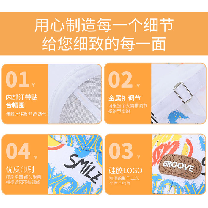 Wholesale wholesale Children's Street-fried Graffiti Baseball Cap Leather Label Cap