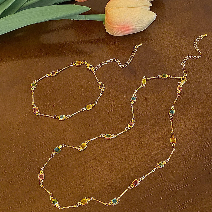 Wholesale Colored Zircon Necklace JDC-NE-YuXi010