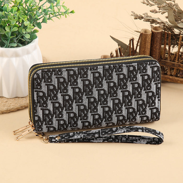 Wholesale PU Leather Clutch Wallet with Flower Pattern and Chain Decoration MOQ≥3