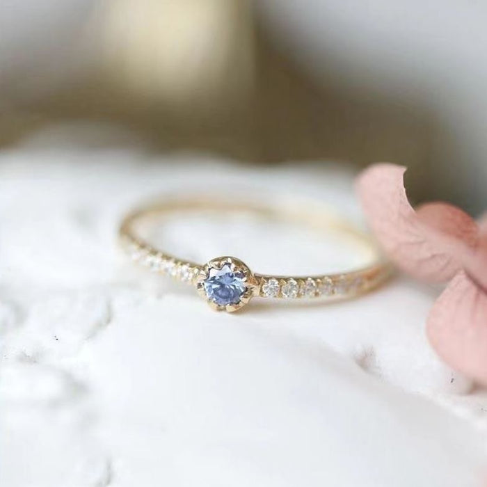 Wholesale Light luxury exquisite zircon ring with adjustable mouth for temperament