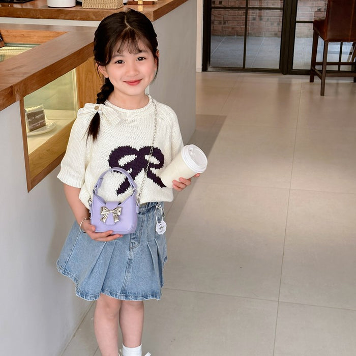 Wholesale Mini crossbody little girl bow shoulder bag