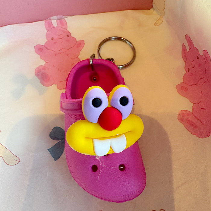 Wholesale Funny compact mini slippers hole shoes car couple keychain