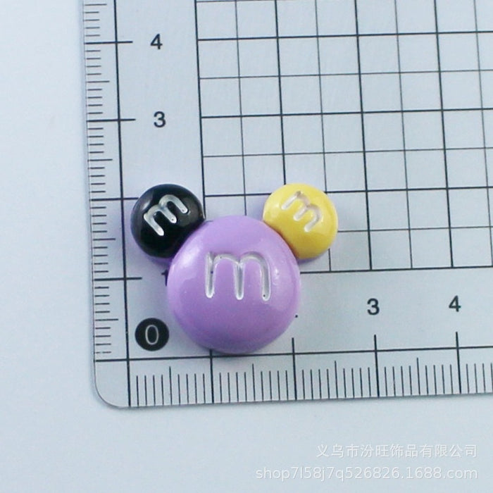 Wholesale Cartoon Colorful Cute Bean Cream Glue mobile Phone material Handmade Hair Accessories Resin Accessories