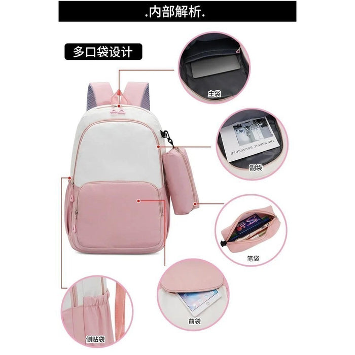 Wholesale Kpop Cartoon Print Two-Piece Backpack Set