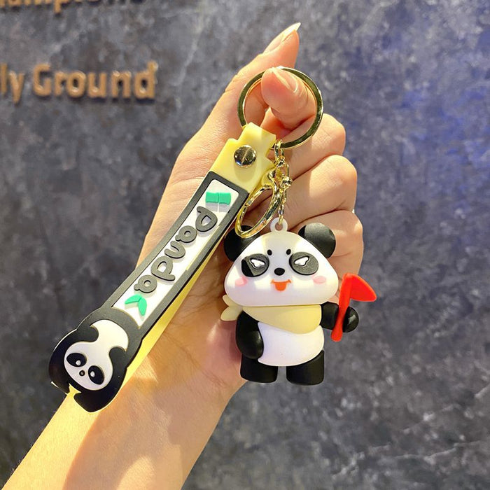 Wholesale Silicone Panda Keychain Decorative Bag Charm