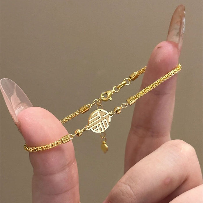 Wholesale Bracelet gold, light luxury, high-end temperament, wealth attracting jewelry, versatile hang tag jewelry