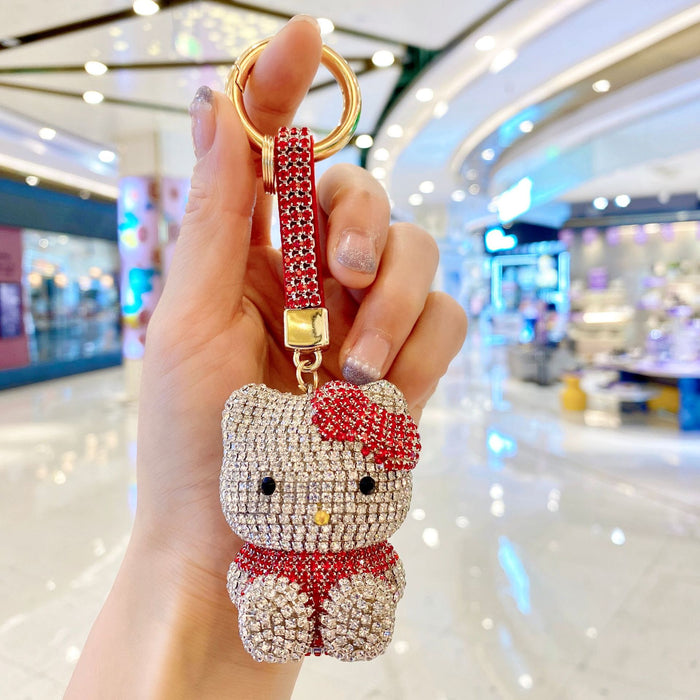 Wholesale diamond-encrusted cute doll car keychain fashion ladies bag pendant JDC-KC-ShuoT002