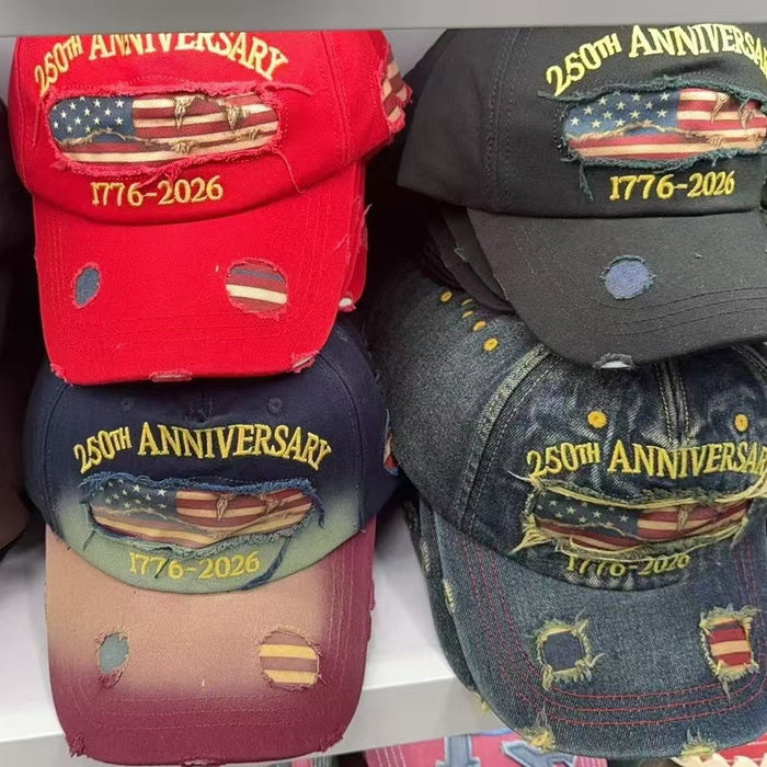 Wholesale Printed Embroidered Vintage Distressed Ripped Baseball Cap