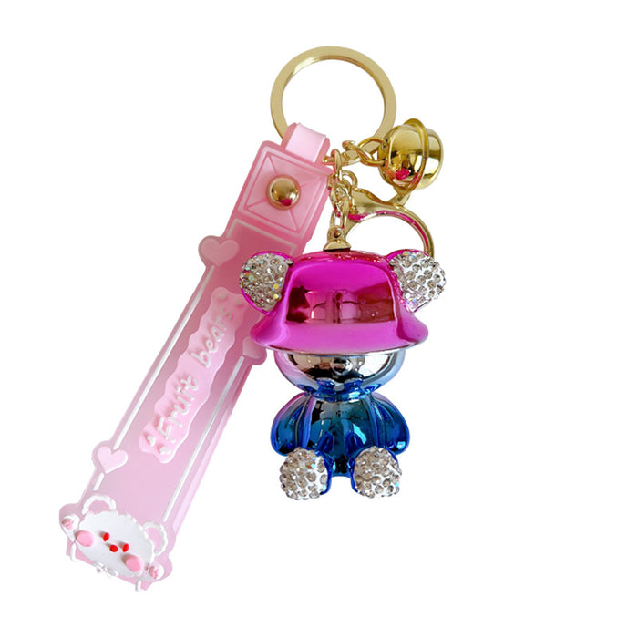 Wholesale Plating Diamond Bear Keychain JDC-KC-GSWA004