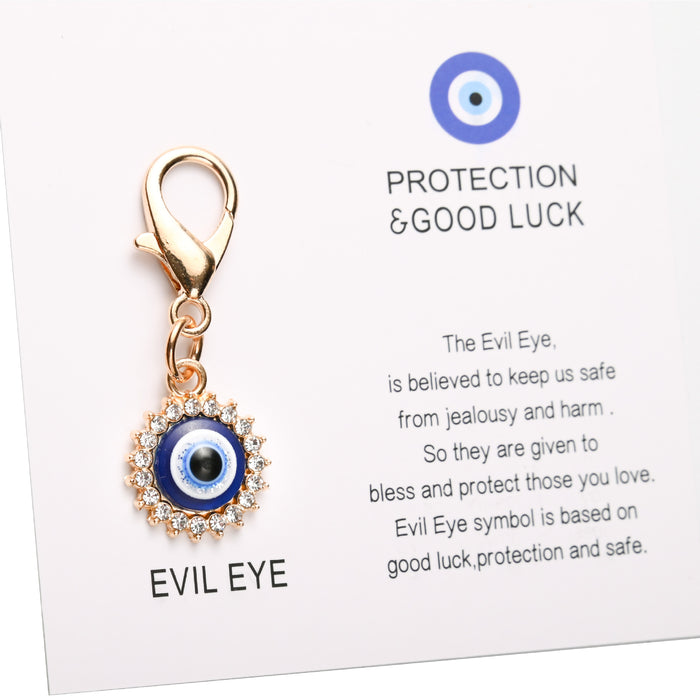 Wholesale Diamond-encrusted devil' s eye keychain