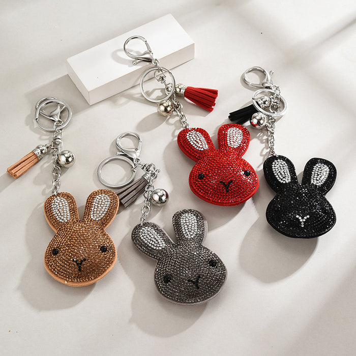 Wholesale Rabbit Metal Rhinestone Keychain