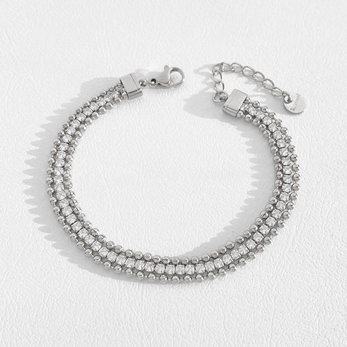Wholesale Stainless Steel PVD Electroplated Gold Bead Chain Stacking Bracelet Women S Chic Gift