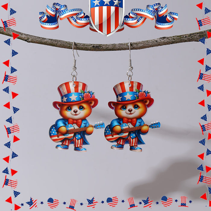 Wholesale Earrings, new national flag, red and white animal earrings, earring decorations, gifts