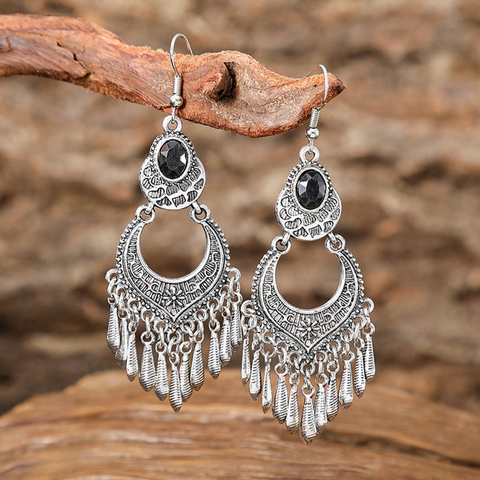 Wholesale 2pcs Bohemian Vintage Flower Tassel Elegant Earrings