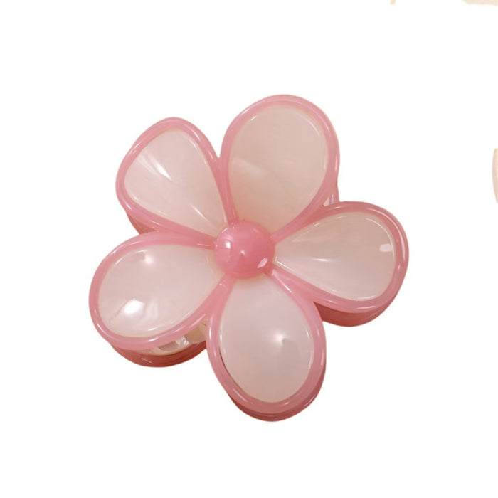 Wholesale Cream jelly contrasting flower hair clip, shark clip, half zip hair clip, hair accessory, head accessory