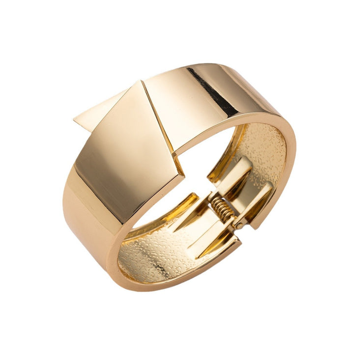 Wholesale New fashion accessories with shiny plain ring bracelet, wide open alloy bracelet, exaggerated bracelet