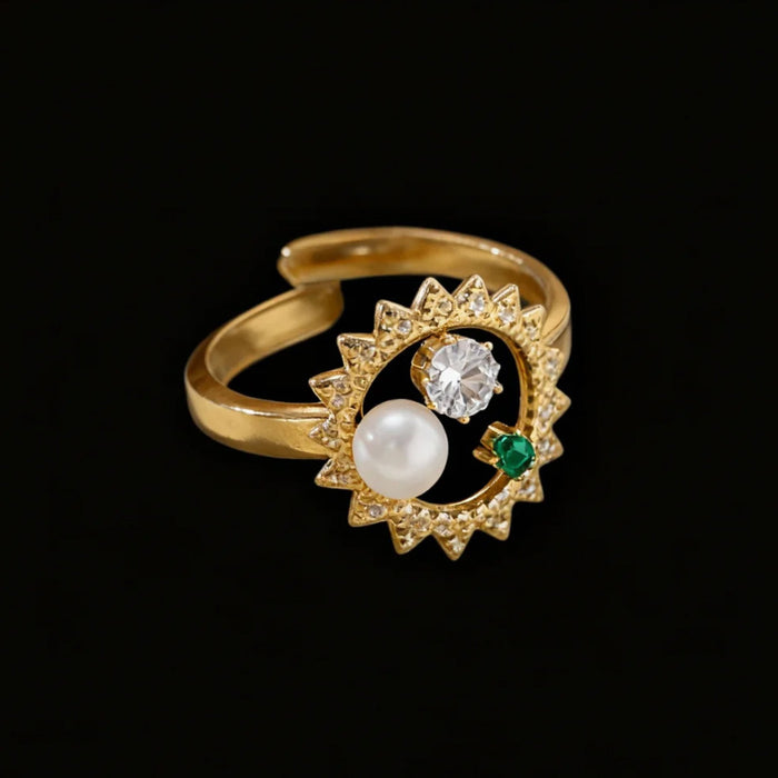 Wholesale Vintage Titanium Steel Sunshell Ring