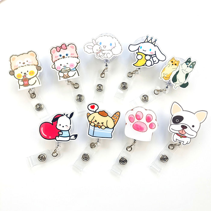 Wholesale Acrylic Dog Retractable Keychain JDC-KC-GuXi007