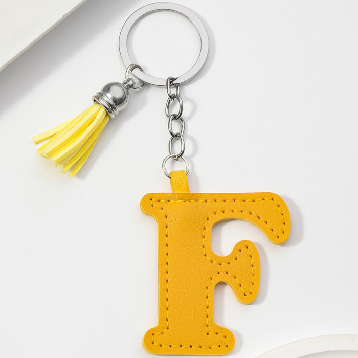 Wholesale PU Leather 26 English Letters Keychain JDC-KC-RongRui063