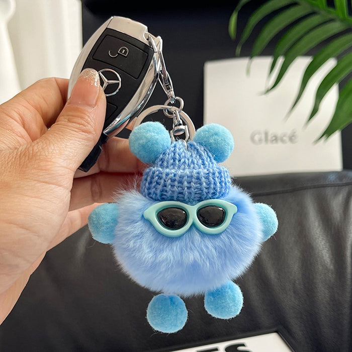 Wholesale Cute bag ornaments Rex rabbit fur small bristle plush doll small bristle car keychain mobile phone pendant