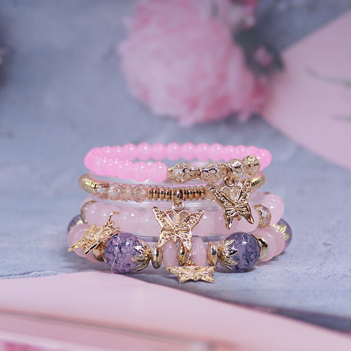 Wholesale Bohemian Butterfly Crystal Multilayer Bracelet JDC-BT-NHong013