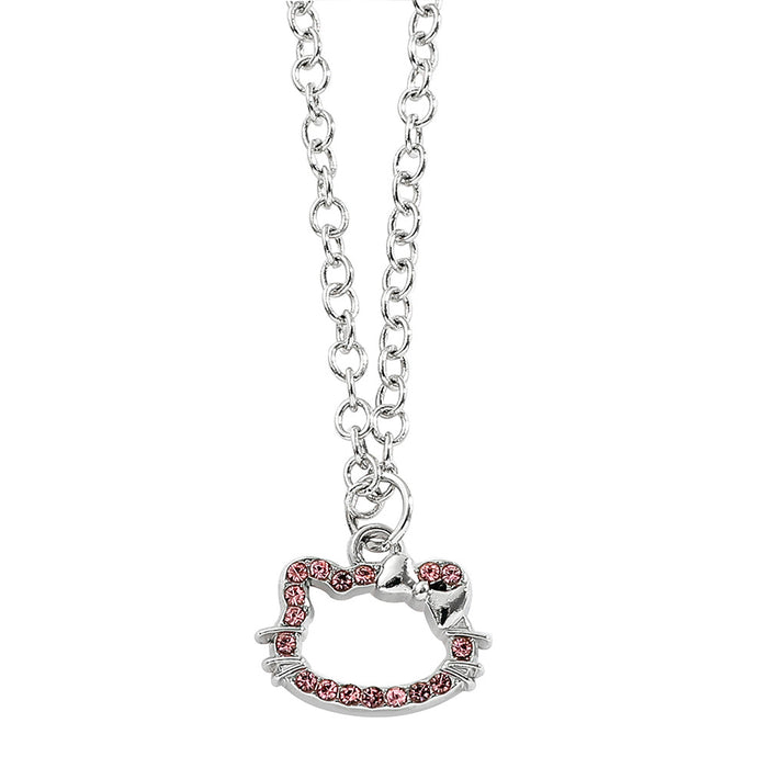 Wholesale Cartoon cat necklace pendant rhinestone enamel jewelry