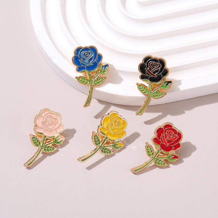 Wholesale Chic Metal Brooch Pin Trendy Elegant Flower Badge For Valentine Wedding Party Boutique Accessory