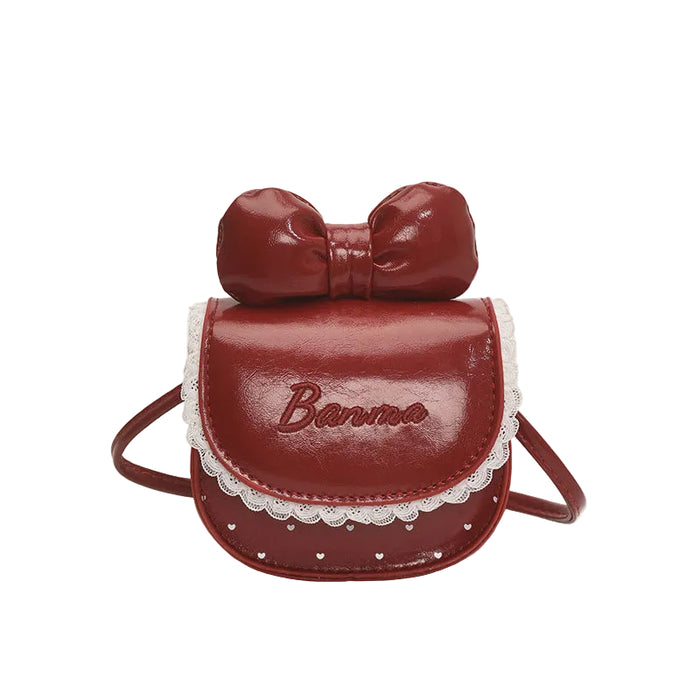 Wholesale Kids'  lace bow mini saddle shoulder bags