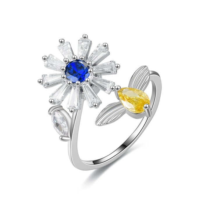 Wholesale Light luxury temperament rotatable movable ring women's personalized ring