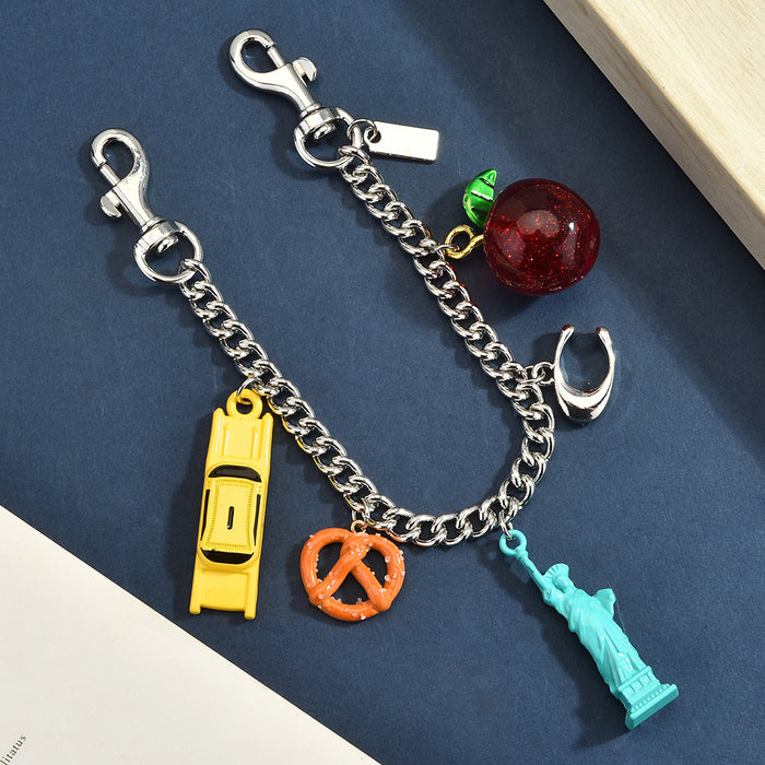 Wholesale 3D Shaped Bag Charm Pendant Chain Alloy Metal Plated Gold Silver Chic Fashion Accessory For Handbags Keychains