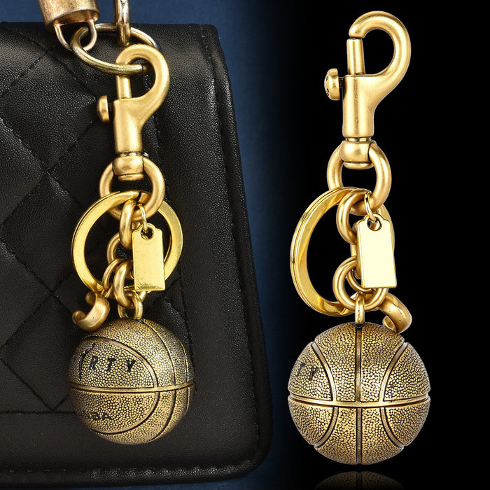 Wholesale Retro Distressed Basketball Keychain Alloy Bag Charm Stylish