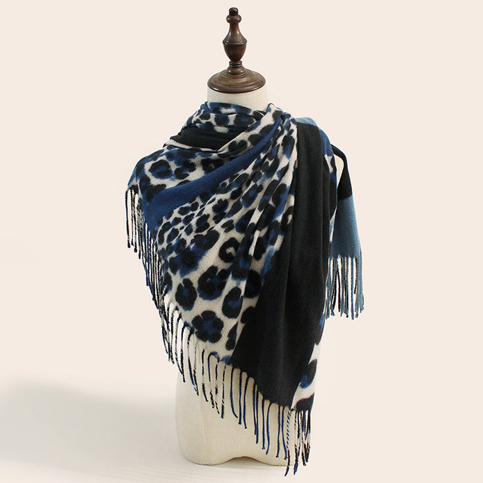 Wholesalewinter  leopard print scarf  thickened lengthened cashmere