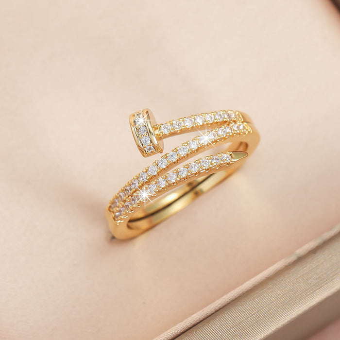 Wholesale Nail ring, female niche, high-end, light luxury, non fading index finger ring