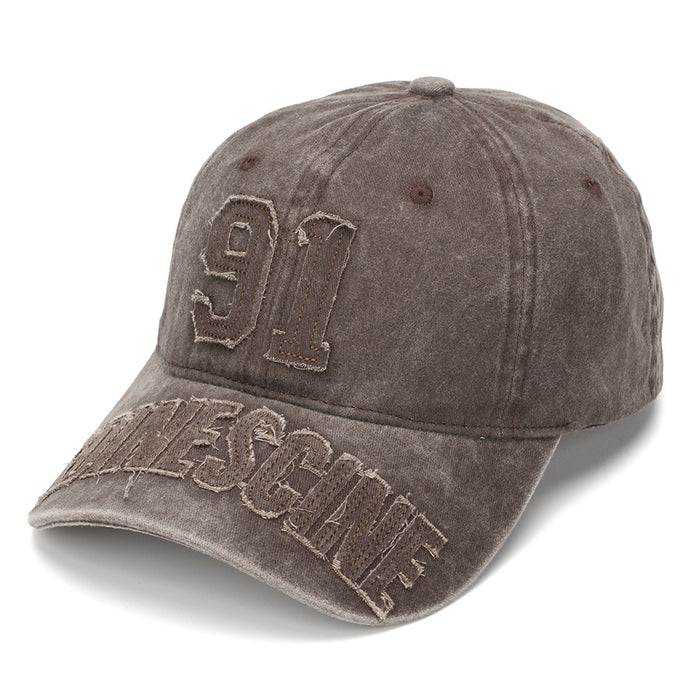 Wholesale Vintage Letter-Embroidered Soft Top Baseball Cap Sun Protection Hat for Men Women