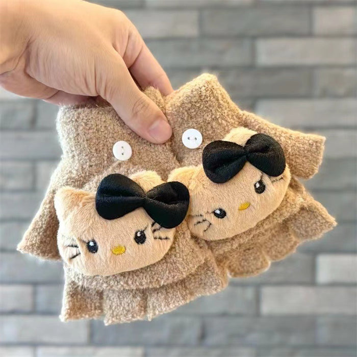 Wholesale Children' s  Winter Cartoon Warm Cute Plush Gloves
