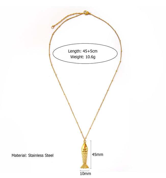 Wholesale Design stainless steel personalized small fish dolphin fashionable casual necklace color preservation wholesale