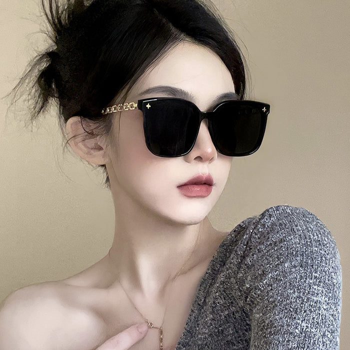 Wholesale Sunglasses, women's high-end polarized sunscreen sunglasses, large frame, round face