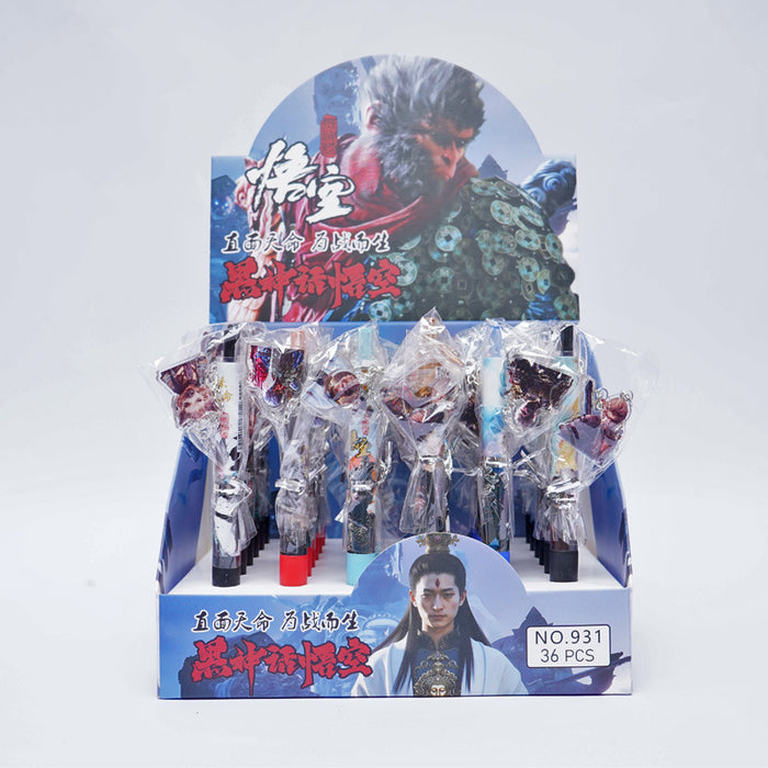 Wholesale Cartoon Metal Pendant Gel Pen Acrylic Blue Rabbit gel pen