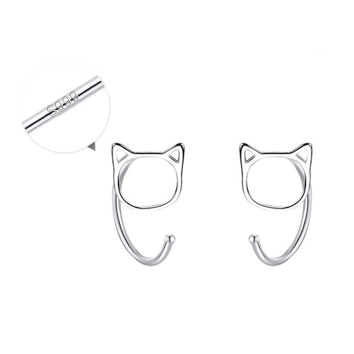 Wholesale Foot silver hollow ear hook with niche design, pure silver earrings, earring studs, jewelry